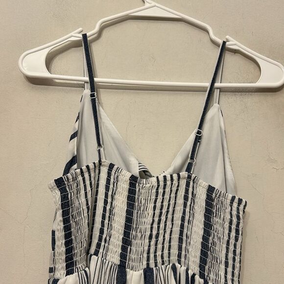 Japna blue white striped spaghetti strap jumpsuit Size S EUC - Picture 5 of 8